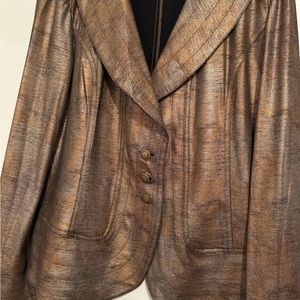 Clara Sunwoo liquid leather metallic jacket